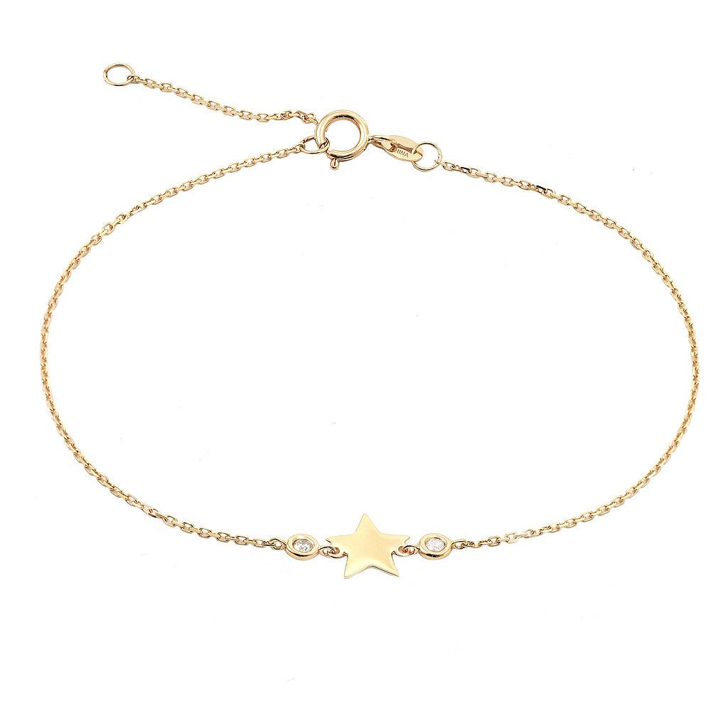 14K Gold Star Bracelet With Diamonds Birmingham Jewelry Bracelet Birmingham Jewelry