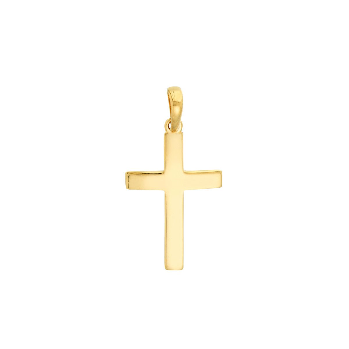 Birmingham Jewelry - 14K Gold Straight-Edged Polished Cross Pendant - Birmingham Jewelry