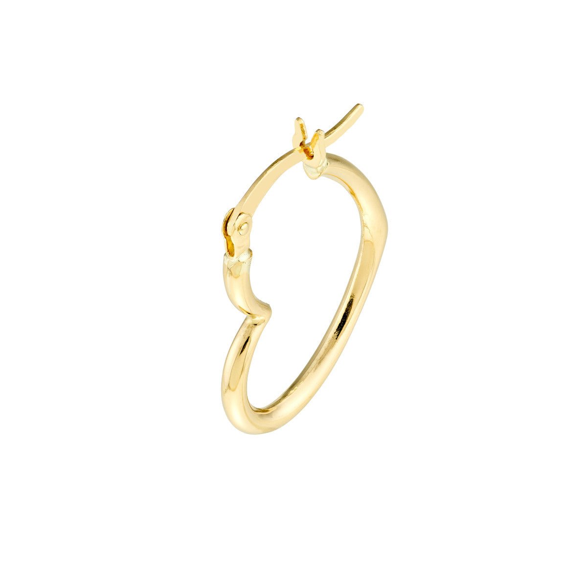 Birmingham Jewelry - 14K Gold Tilted Heart Hoop Earrings - Birmingham Jewelry