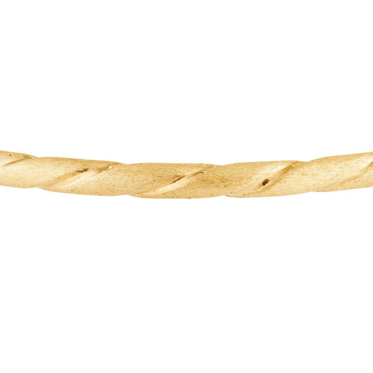 Birmingham Jewelry - 14K Gold Two-Tone Twisted Brushed Hinged Bangle - Birmingham Jewelry
