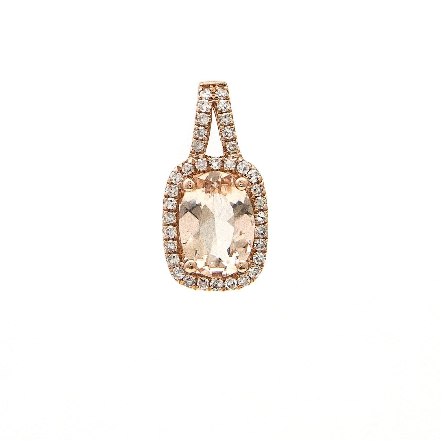 14K Rose Gold Morganite Pendant Birmingham Jewelry Pendant Birmingham Jewelry