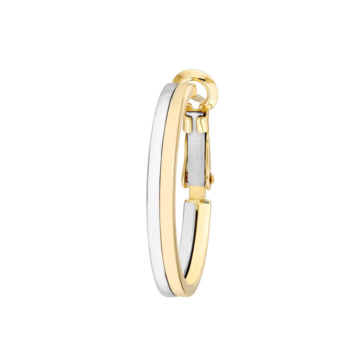 Birmingham Jewelry - 14K Two-Tone Gold 23mm Omega Back Earrings - Birmingham Jewelry