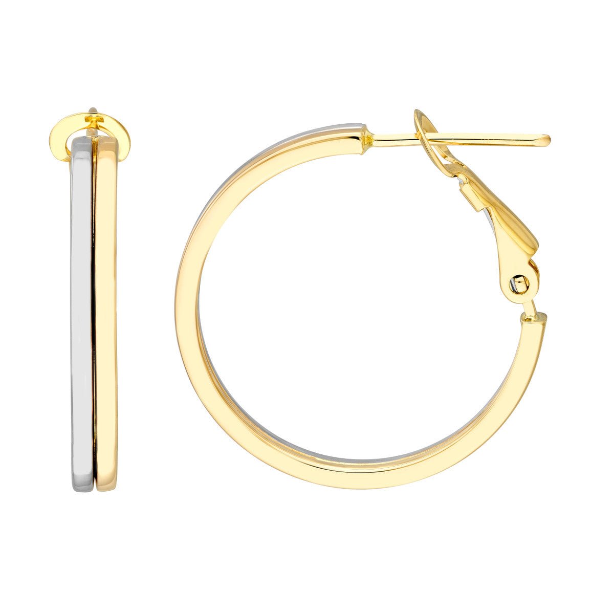 Birmingham Jewelry - 14K Two-Tone Gold 23mm Omega Back Earrings - Birmingham Jewelry