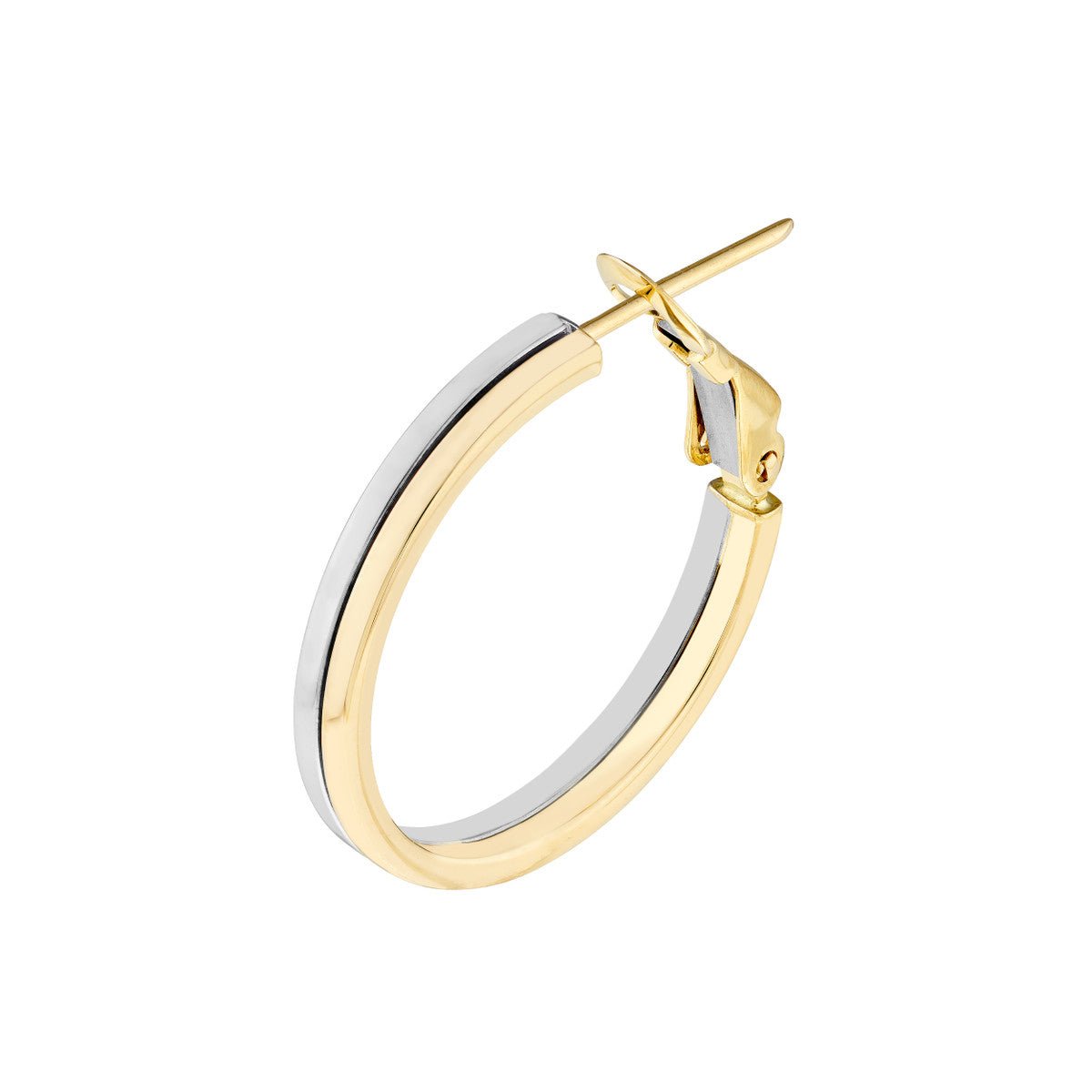 Birmingham Jewelry - 14K Two-Tone Gold 23mm Omega Back Earrings - Birmingham Jewelry