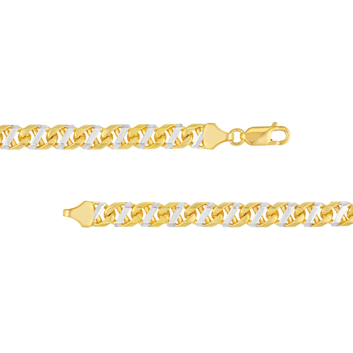 Birmingham Jewelry - 14K Two-tone Gold 7.00mm Men's Mariner Chain Bracelet - Birmingham Jewelry
