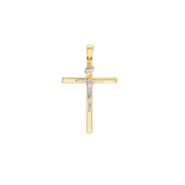 14K Two-Tone Gold Large Crucifix Pendant