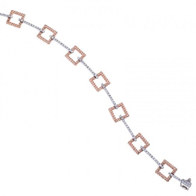14k Two Tone Square Design Fashion Bracelet Birmingham Jewelry Bracelet Birmingham Jewelry