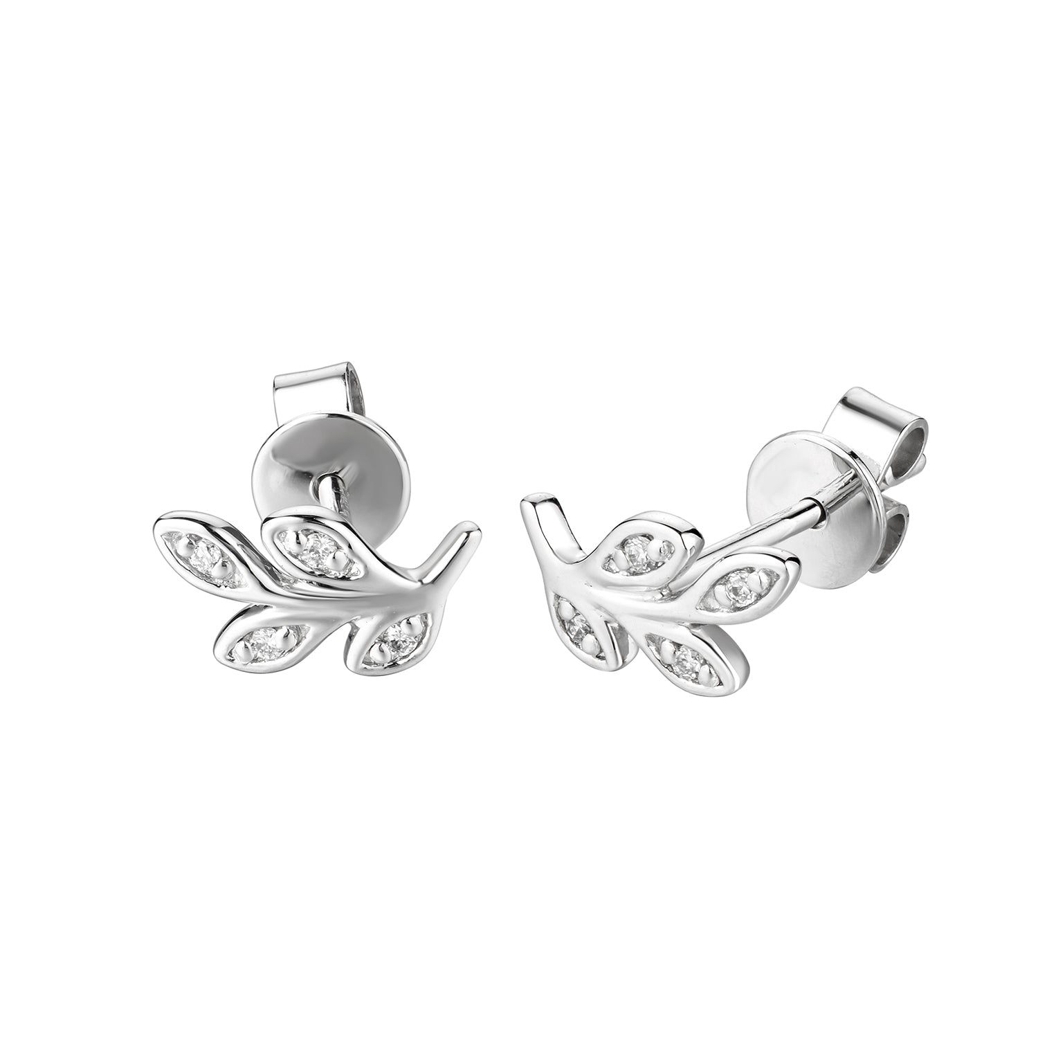14K White Gold Diamond Branches Earring Birmingham Jewelry Earrings Birmingham Jewelry