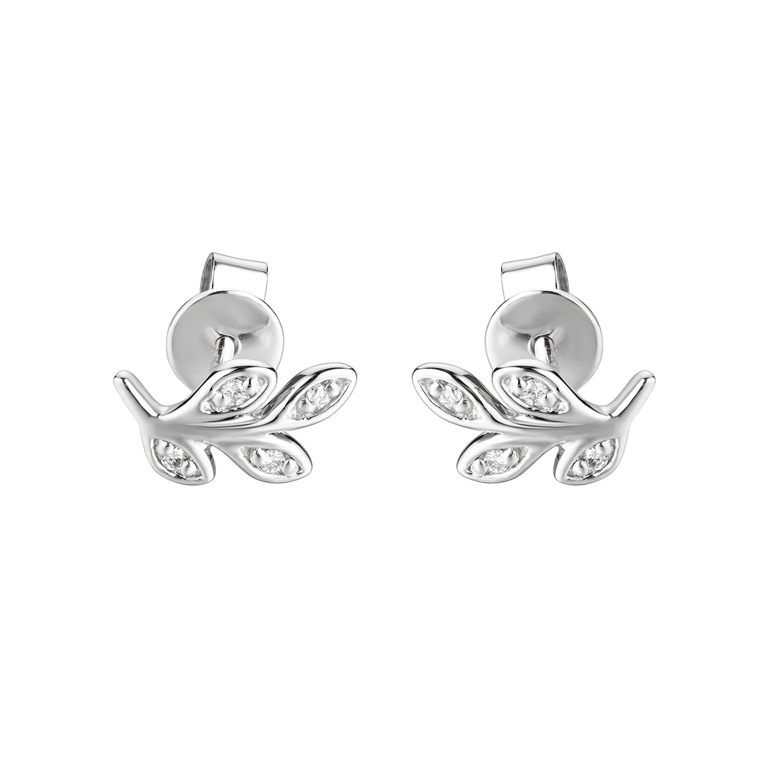 14K White Gold Diamond Branches Earring Birmingham Jewelry Earrings Birmingham Jewelry