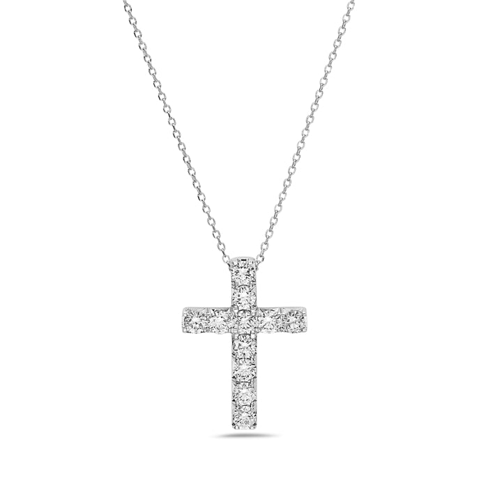 14K White Gold Diamond Cross Pendant Birmingham Jewelry Necklace Birmingham Jewelry