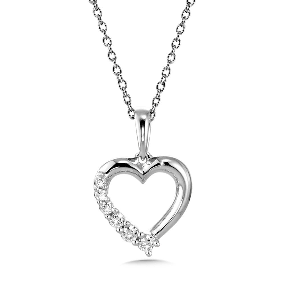 Birmingham Jewelry - 14K WHITE GOLD DIAMOND HEART PENDANT - Birmingham Jewelry