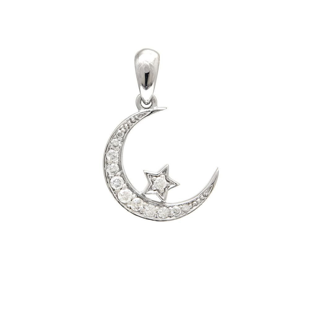 14K White Gold Fashion Single Micro Pave Diamond Pendant Birmingham Jewelry Pendant Birmingham Jewelry