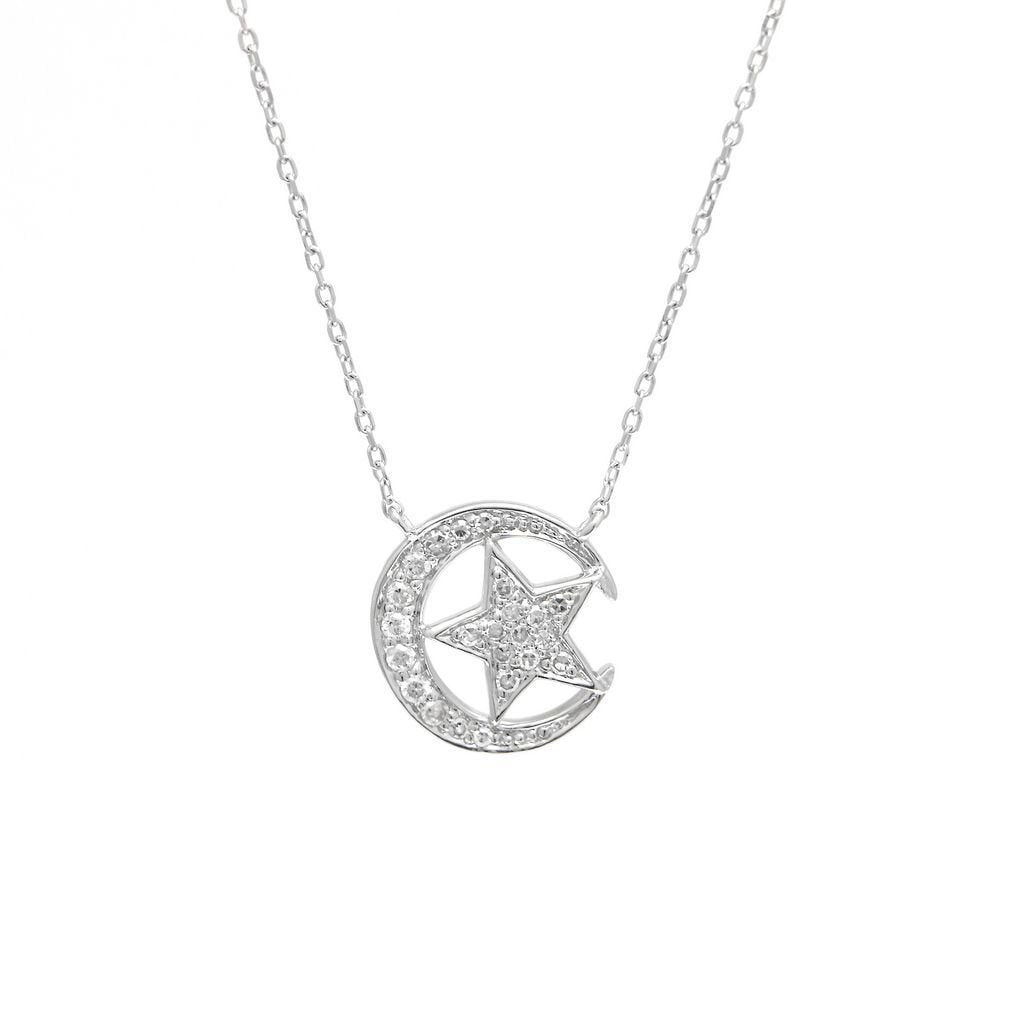 14K White Gold Fashion Single Pave Diamond Necklace Birmingham Jewelry Necklace Birmingham Jewelry