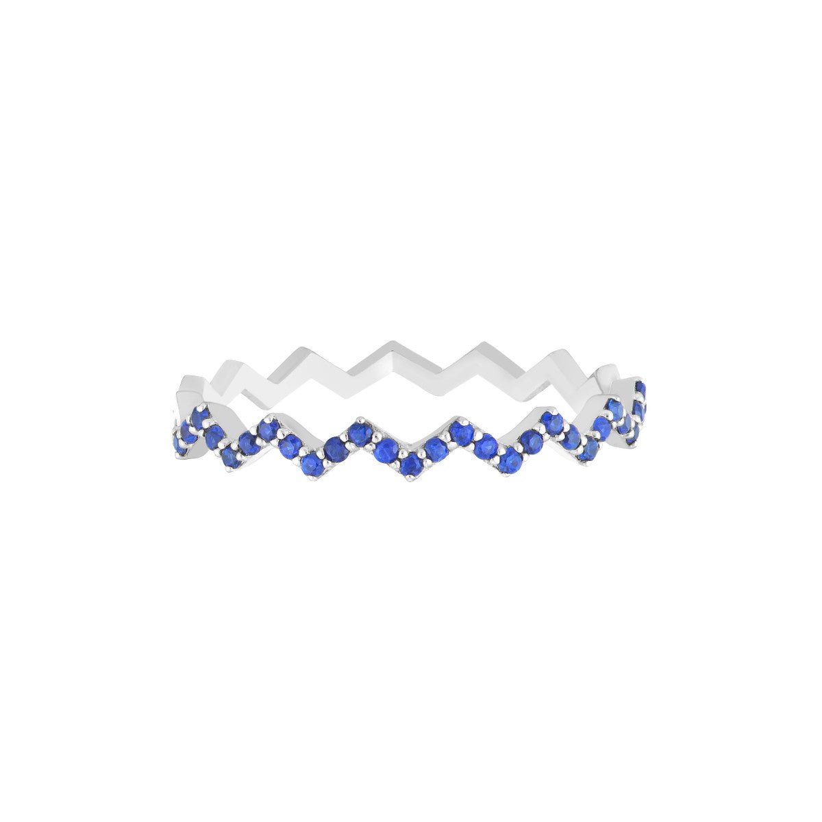 14K White Gold Sapphire Stones Zig Zag Ring Birmingham Jewelry Ring Birmingham Jewelry
