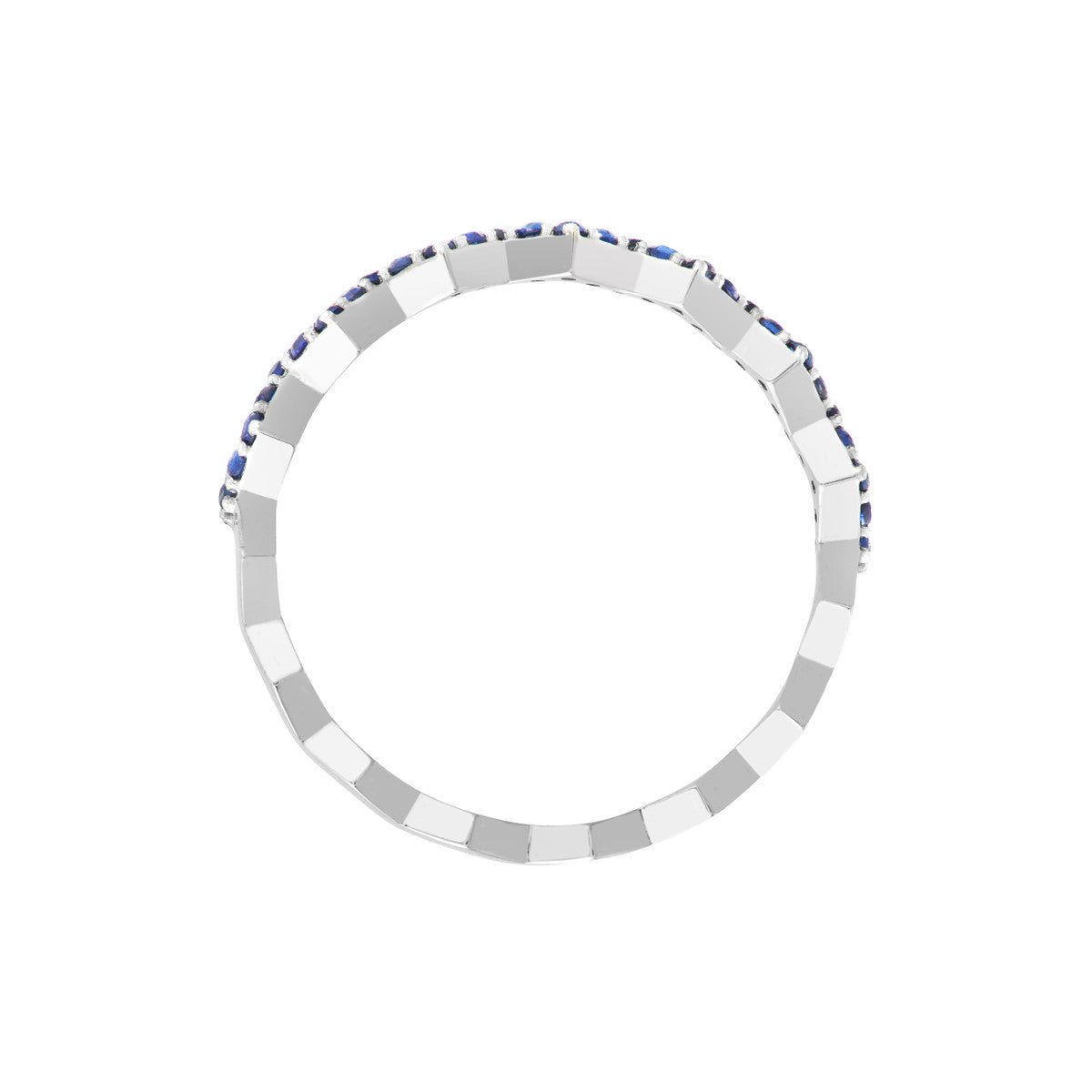 Birmingham Jewelry - 14K White Gold Sapphire Stones Zig Zag Ring - Birmingham Jewelry