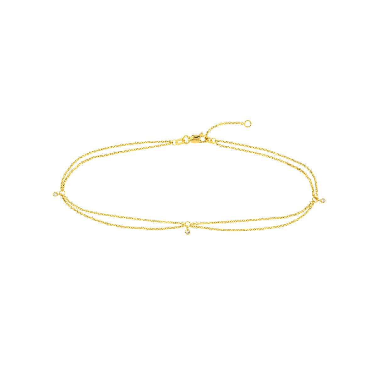 14K Yellow Gold 0.05ct Diamond Drape Anklet Birmingham Jewelry Anklet Birmingham Jewelry