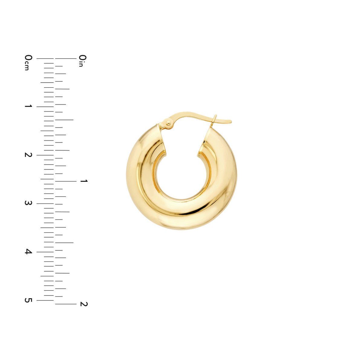 Birmingham Jewelry - 14K Yellow Gold 10.00mm Round High Polished Hoop Earrings - Birmingham Jewelry