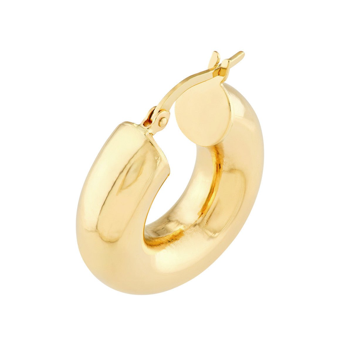 Birmingham Jewelry - 14K Yellow Gold 10.00mm Round High Polished Hoop Earrings - Birmingham Jewelry