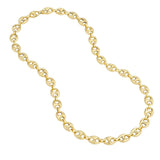 14K Yellow Gold 10mm Puff Mariner Chain with Fancy Oval Lobster Lock Birmingham Jewelry Chain Birmingham Jewelry 
