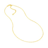 Birmingham Jewelry - 14K Yellow Gold 1.30mm Paper Clip Adjustable Chain - Birmingham Jewelry