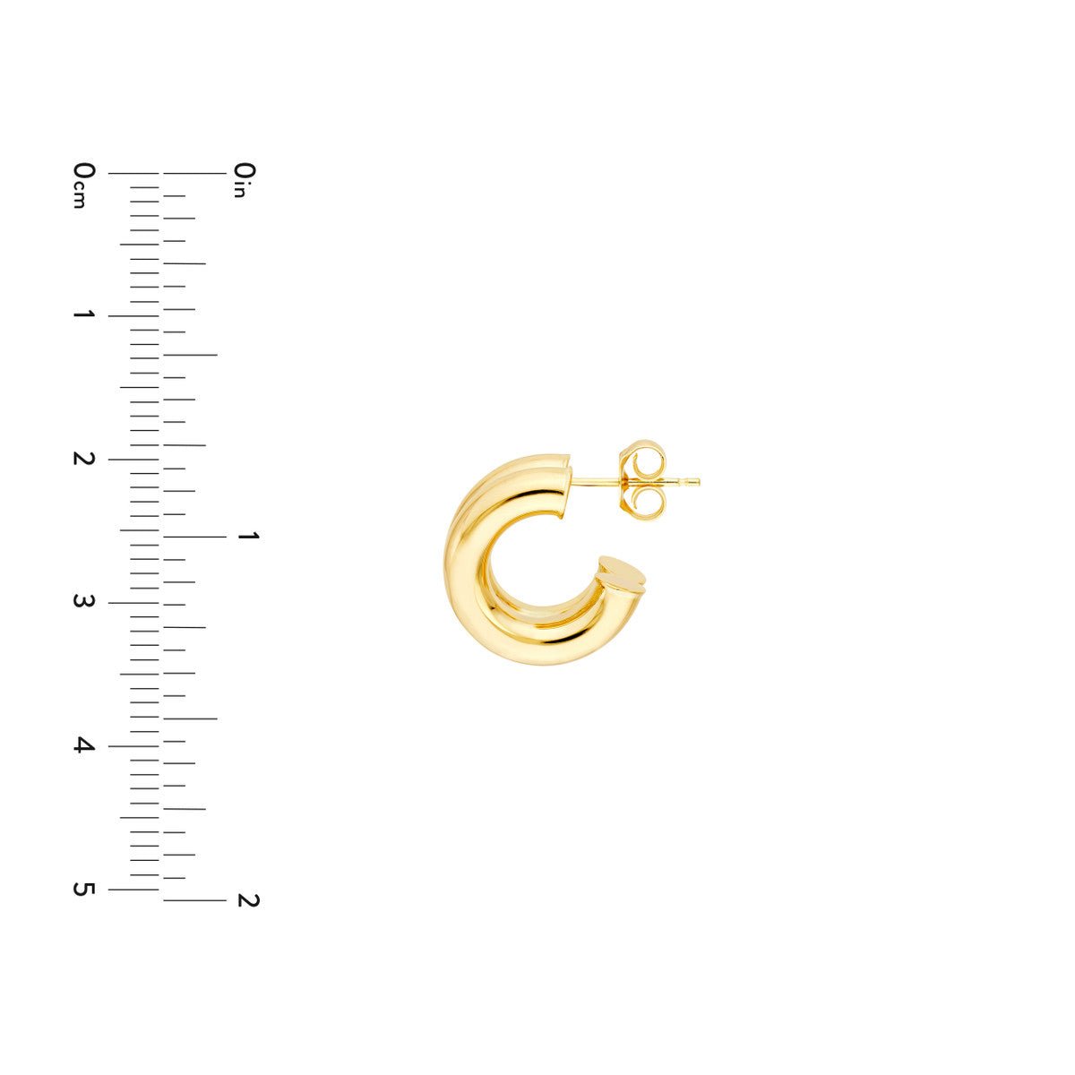 Birmingham Jewelry - 14K Yellow Gold 15mm Small Double Hoop Earrings - Birmingham Jewelry