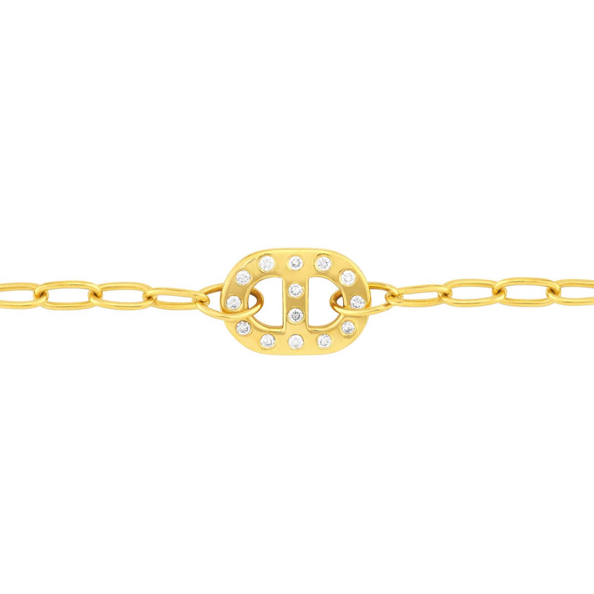 Birmingham Jewelry - 14K Yellow Gold 1/5tcw Diamond Flat Mariner Bracelet - Birmingham Jewelry
