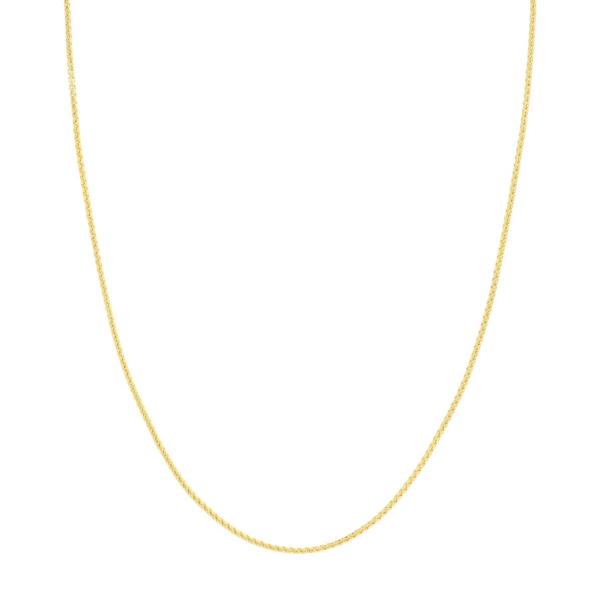 14K Yellow Gold 1.75mm Solid Round Box Chain with Lobster Lock Birmingham Jewelry Chain Birmingham Jewelry