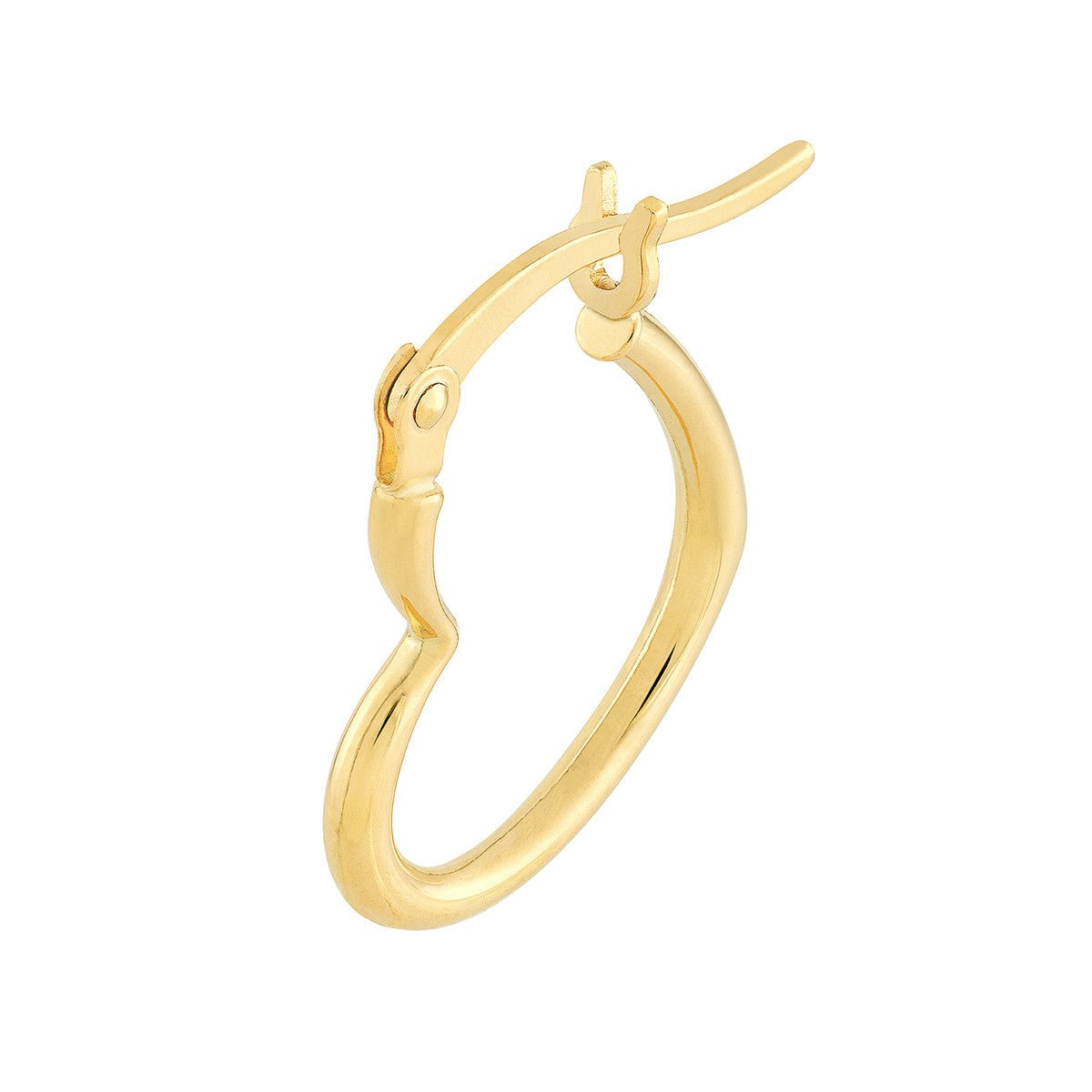 Birmingham Jewelry - 14K Yellow Gold 18.00mm Tilted Heart Hoop Earrings - Birmingham Jewelry