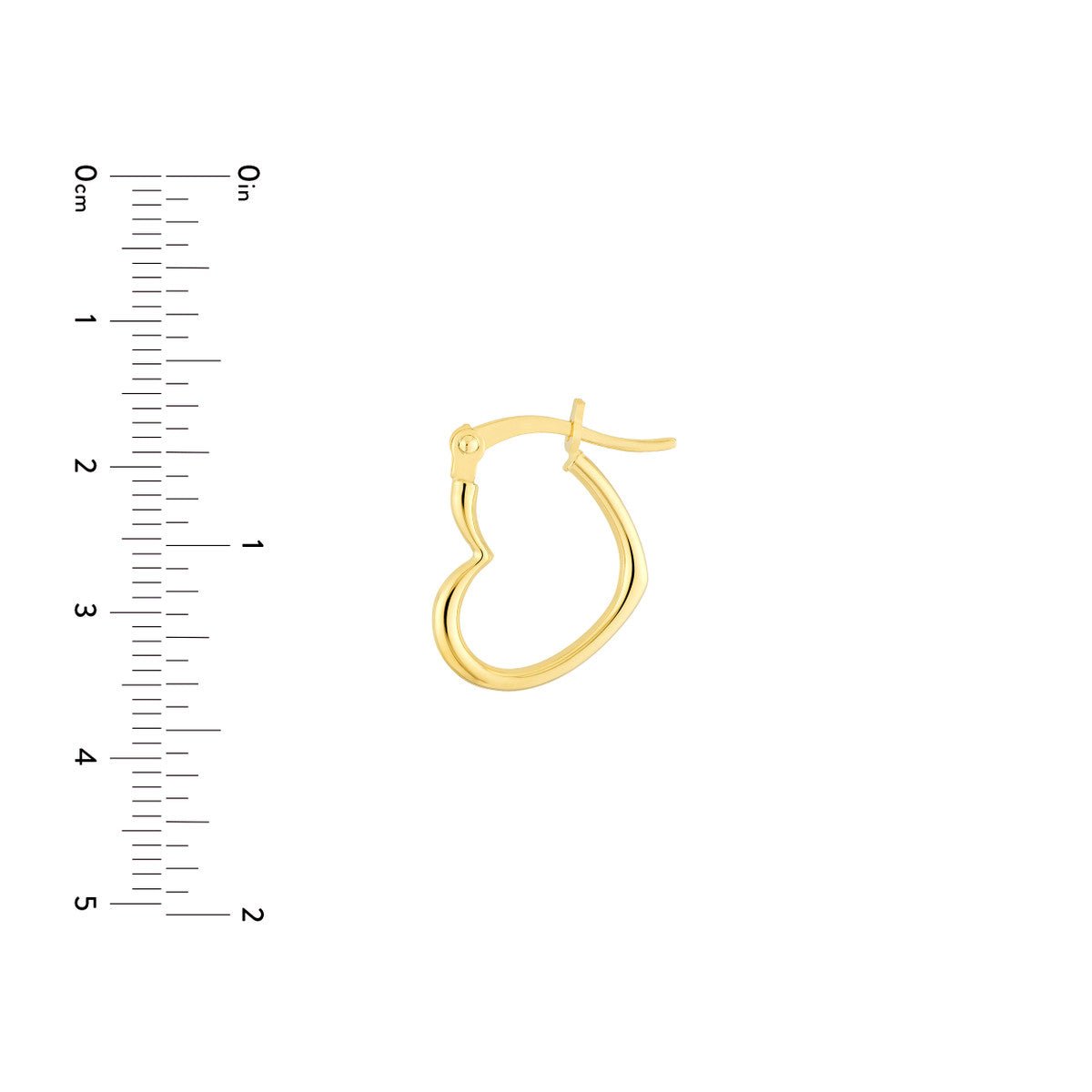 Birmingham Jewelry - 14K Yellow Gold 18.00mm Tilted Heart Hoop Earrings - Birmingham Jewelry