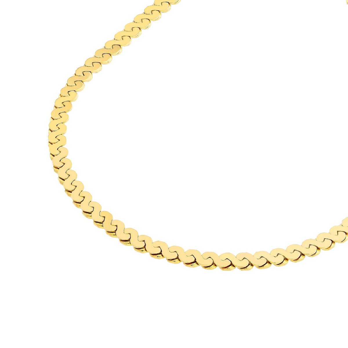 14K Yellow Gold 2.95mm Serpentine Chain with Lobster Lock Birmingham Jewelry Chain Birmingham Jewelry