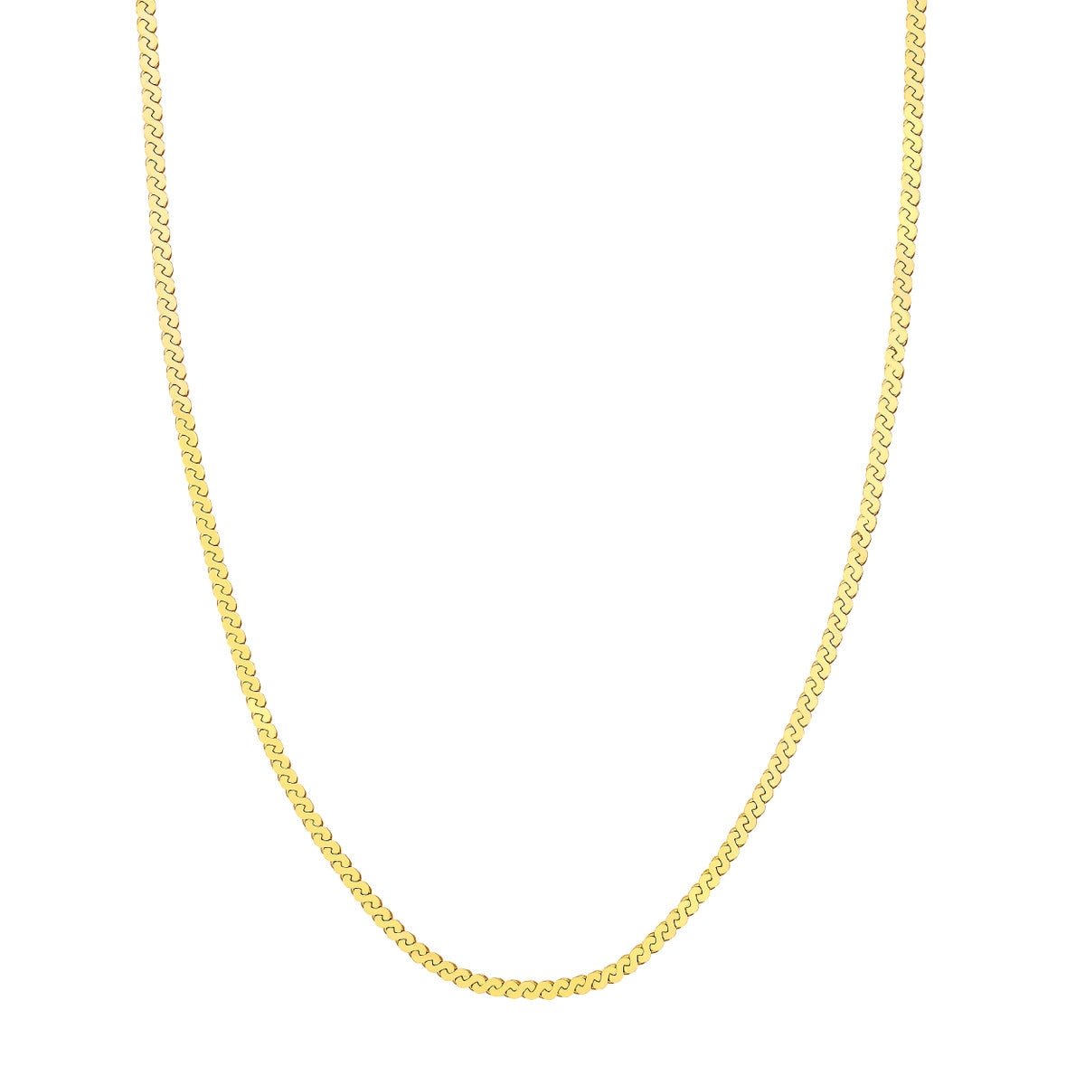 14K Yellow Gold 2.95mm Serpentine Chain with Lobster Lock Birmingham Jewelry Chain Birmingham Jewelry