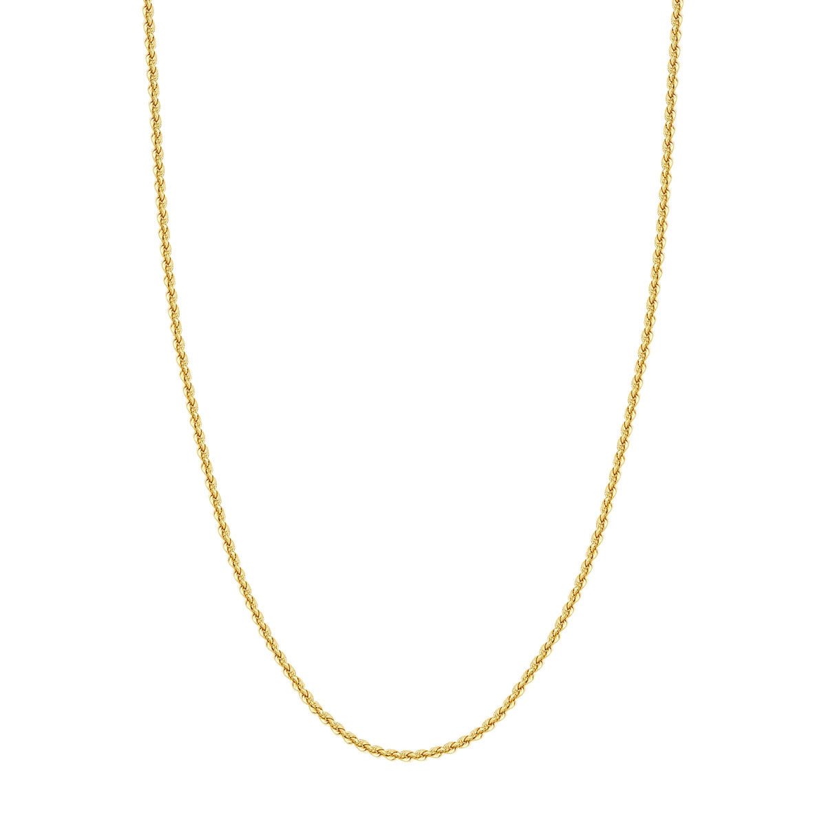 14K Yellow Gold 2.9mm Light Rope Chain with Lobster Lock Birmingham Jewelry Chain Birmingham Jewelry