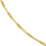 14K Yellow Gold 3+1 Hollow Fancy Rounded Paper Clip Chain with Pear Shape Lock Birmingham Jewelry Chain Birmingham Jewelry 