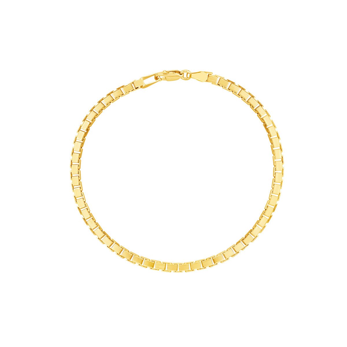 14K Yellow Gold 3.40mm Box Chain Bracelet Birmingham Jewelry Bracelet Birmingham Jewelry