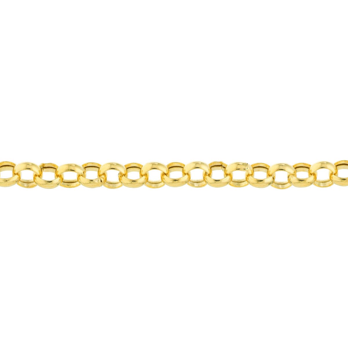 Birmingham Jewelry - 14K Yellow Gold 3.75mm Hollow Rolo Chain Anklet - Birmingham Jewelry