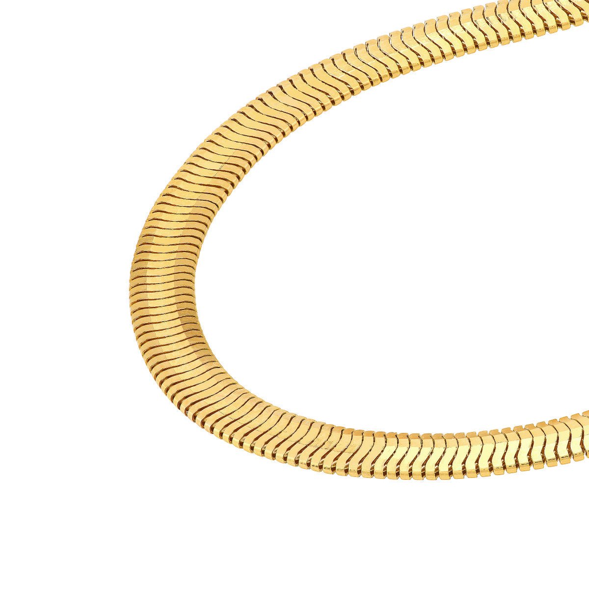 Birmingham Jewelry - 14K Yellow Gold 4.2mm Hollow Oval Snake Chain with Lobster Lock - Birmingham Jewelry