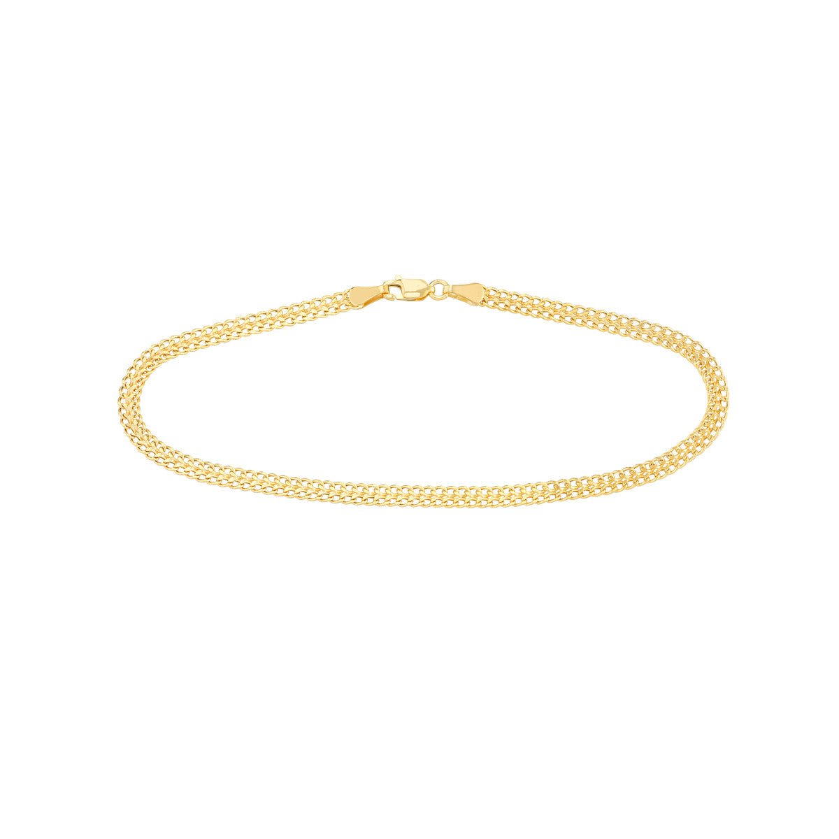 14K Yellow Gold 4.30mm D/C Curb Bismarck Chain with Lobster Lock Anklet Birmingham Jewelry Anklet Birmingham Jewelry