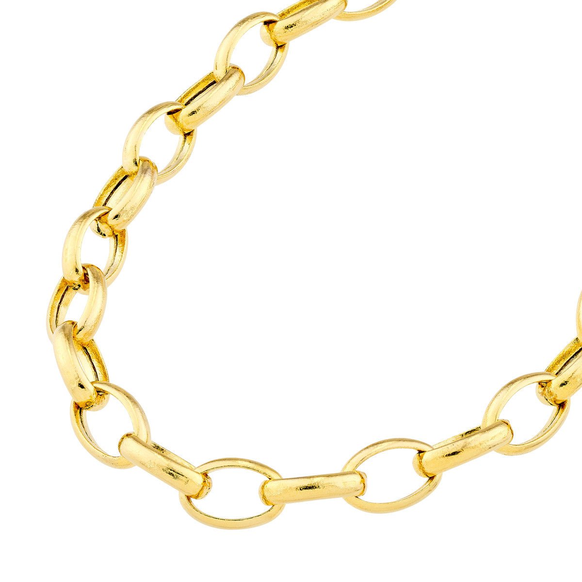 14K Yellow Gold 4.50mm Hollow Oval Forzentina Chain with Pear Lock Birmingham Jewelry Gold Chain Birmingham Jewelry