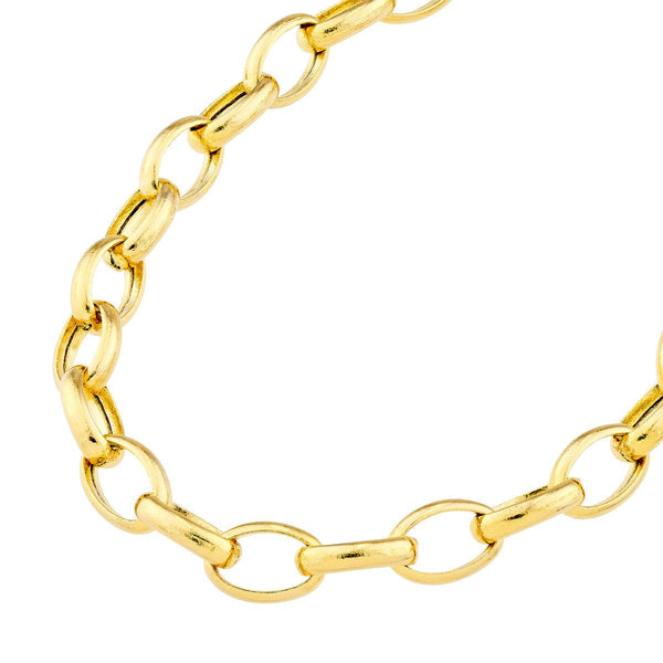 Birmingham Jewelry - 14K Yellow Gold 4.5mm Hollow Oval Forzentina Chain with Pear Lock - Birmingham Jewelry