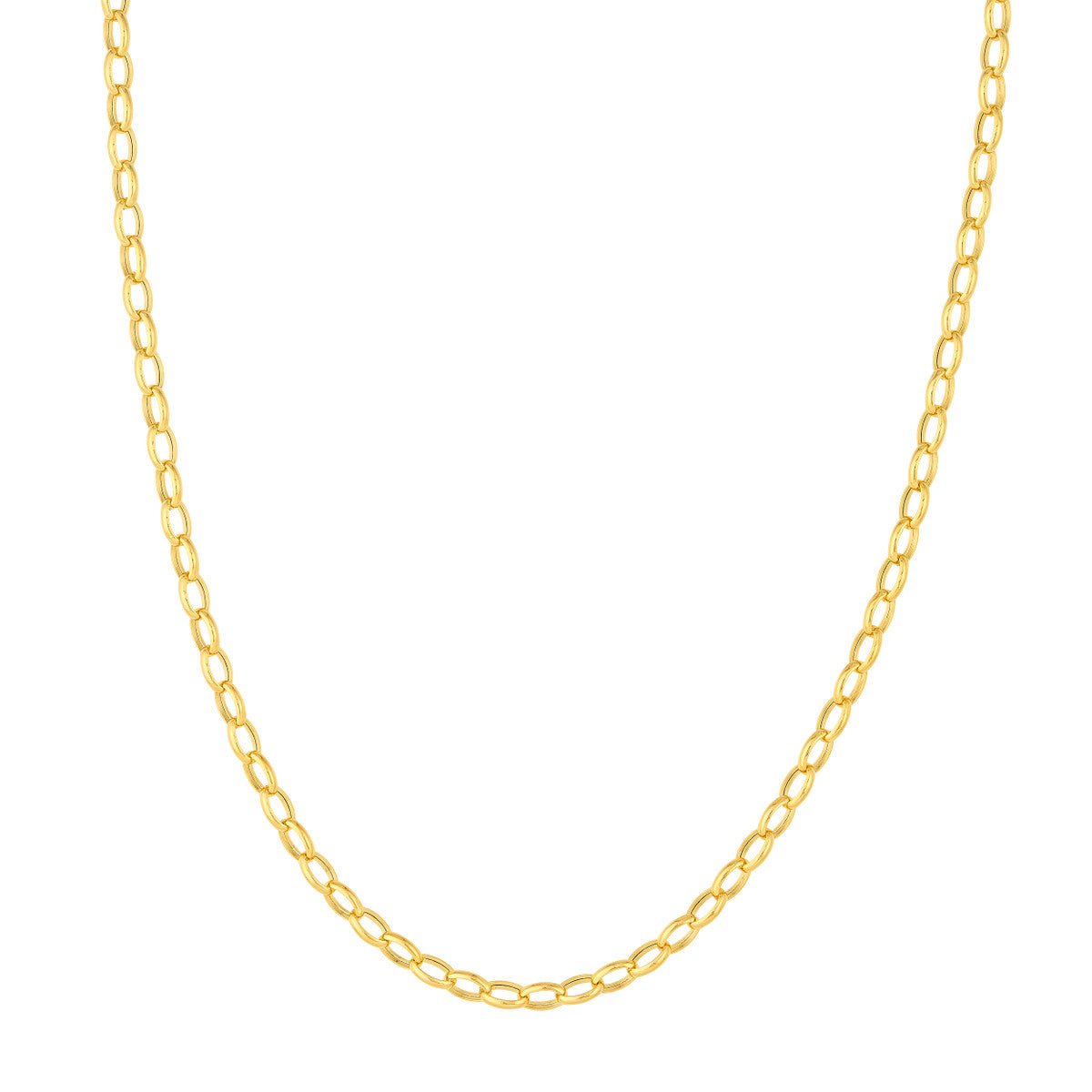 14K Yellow Gold 4.50mm Hollow Oval Forzentina Chain with Pear Lock Birmingham Jewelry Gold Chain Birmingham Jewelry