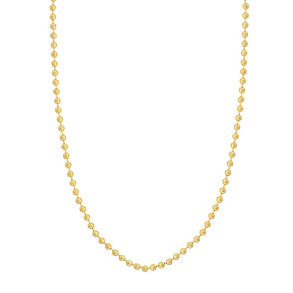 14K Solid Gold Ball Chain Necklace with Lobster Lock