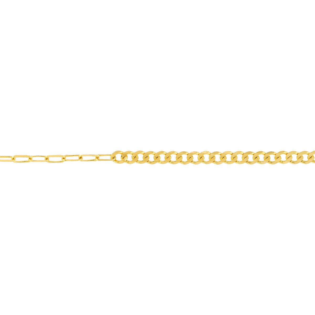 Birmingham Jewelry - 14K Yellow Gold 50/50 Paper Clip + Curb Chain - Birmingham Jewelry