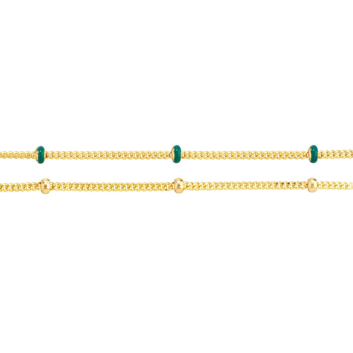 Birmingham Jewelry - 14K Yellow Gold Blue Enamel and Saturn Adjustable Anklet - Birmingham Jewelry