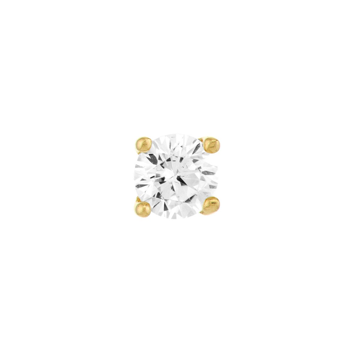 Birmingham Jewelry - 14K Yellow Gold Child's Four-Prong CZ Stud Earrings with Screw Back - Birmingham Jewelry