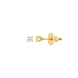 Birmingham Jewelry - 14K Yellow Gold Child's Four-Prong CZ Stud Earrings with Screw Back - Birmingham Jewelry