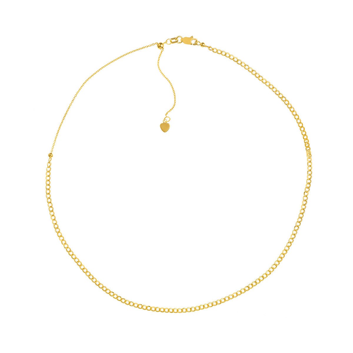Birmingham Jewelry - 14K Yellow Gold Curb Chain Adjustable Choker - Birmingham Jewelry