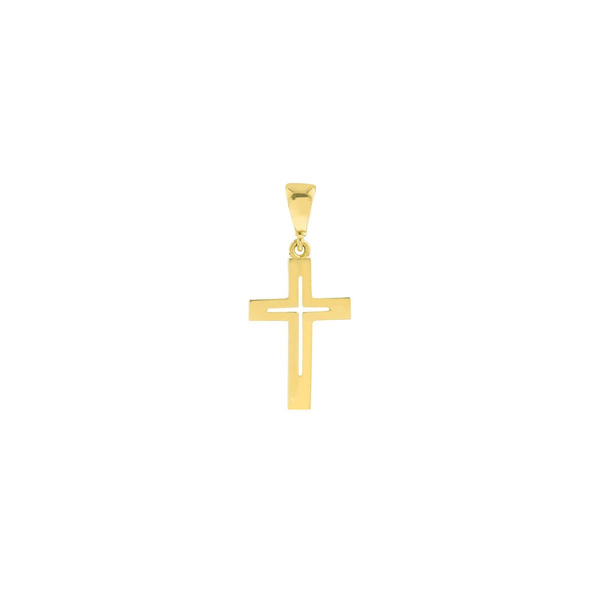 Birmingham Jewelry - 14K Yellow Gold Cutout Cross Pendant - Birmingham Jewelry