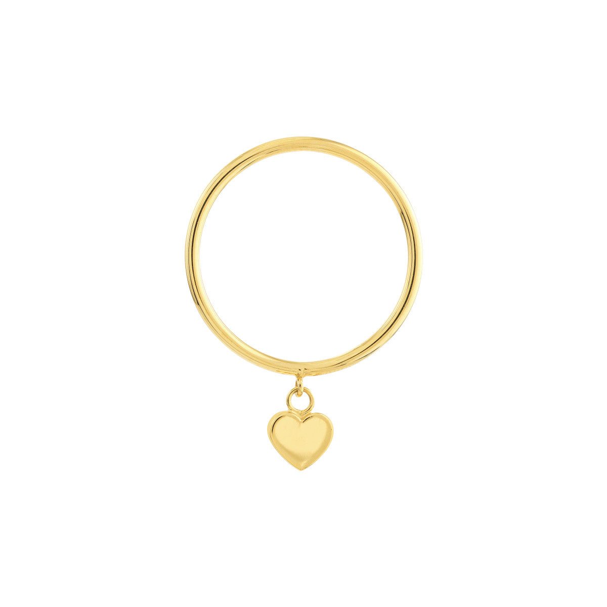 Birmingham Jewelry - 14K Yellow Gold Dangle Heart Wire Ring - Birmingham Jewelry