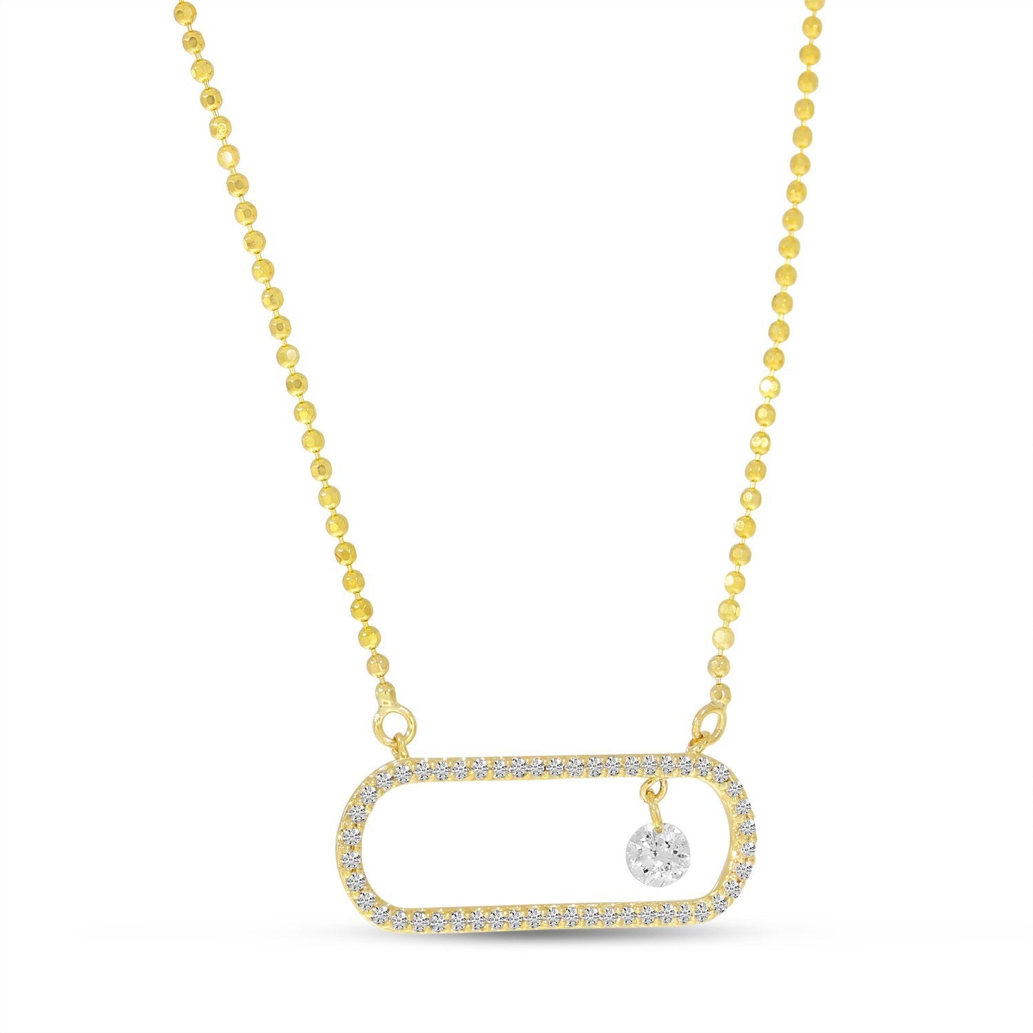 14K Yellow Gold Dashing Diamond In Paperclip Necklace Birmingham Jewelry Necklace Birmingham Jewelry
