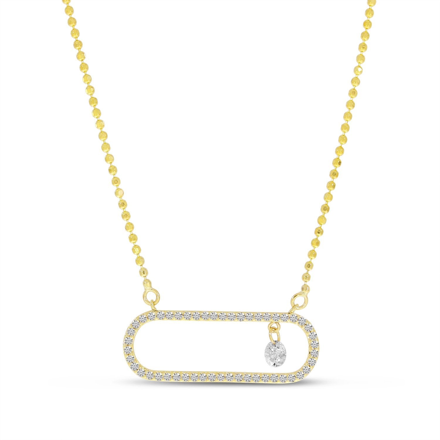 14K Yellow Gold Dashing Diamond In Paperclip Necklace Birmingham Jewelry Necklace Birmingham Jewelry